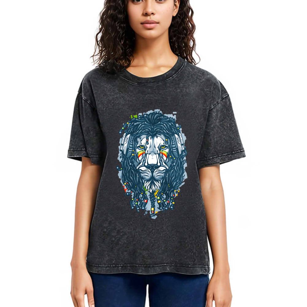 Tokyosol Hip Hop Lion Washed T-Shirt