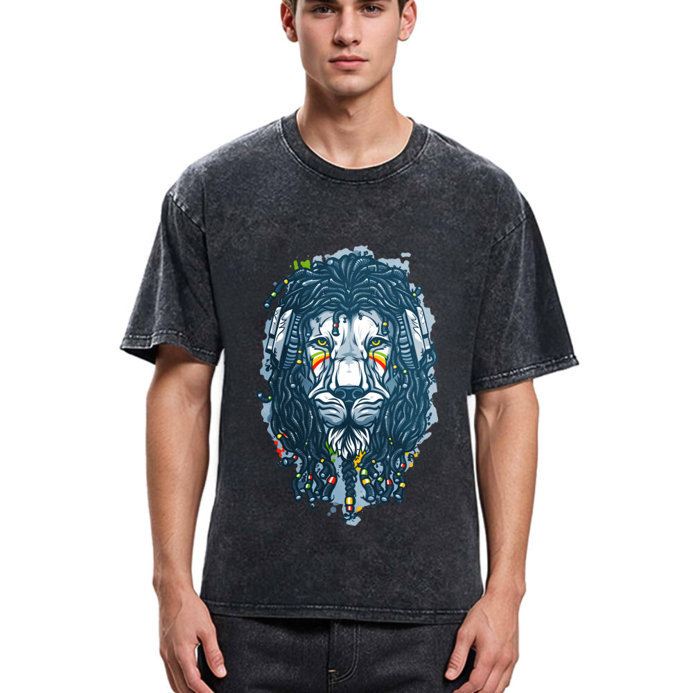 Tokyosol Hip Hop Lion Washed T-Shirt