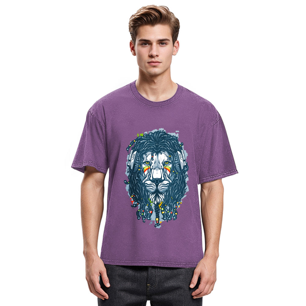 Tokyosol Hip Hop Lion Washed T-Shirt