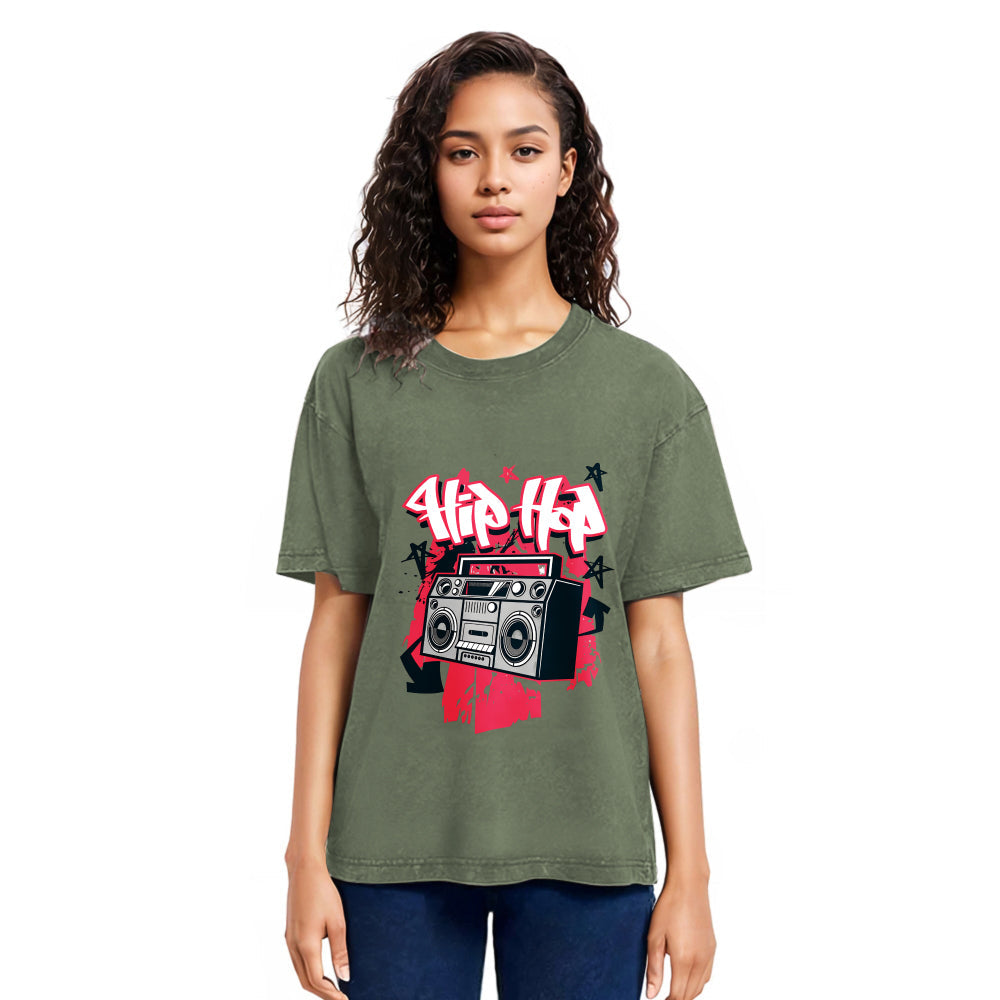 Tokyosol Hip Hop Style Washed T-Shirt