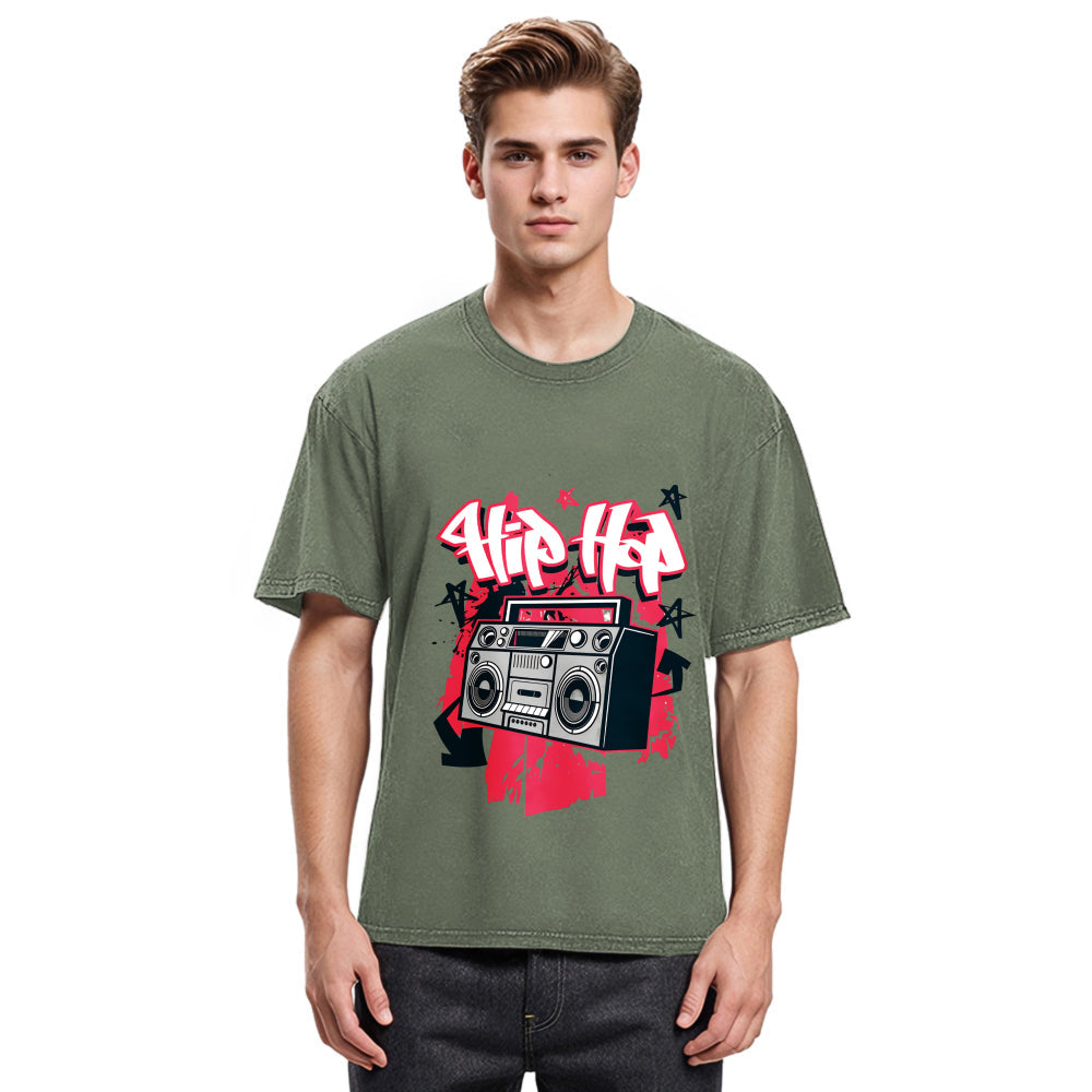 Tokyosol Hip Hop Style Washed T-Shirt