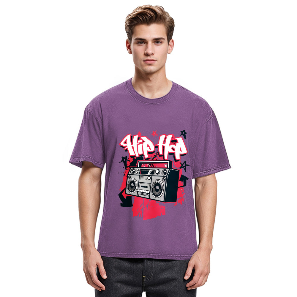 Tokyosol Hip Hop Style Washed T-Shirt
