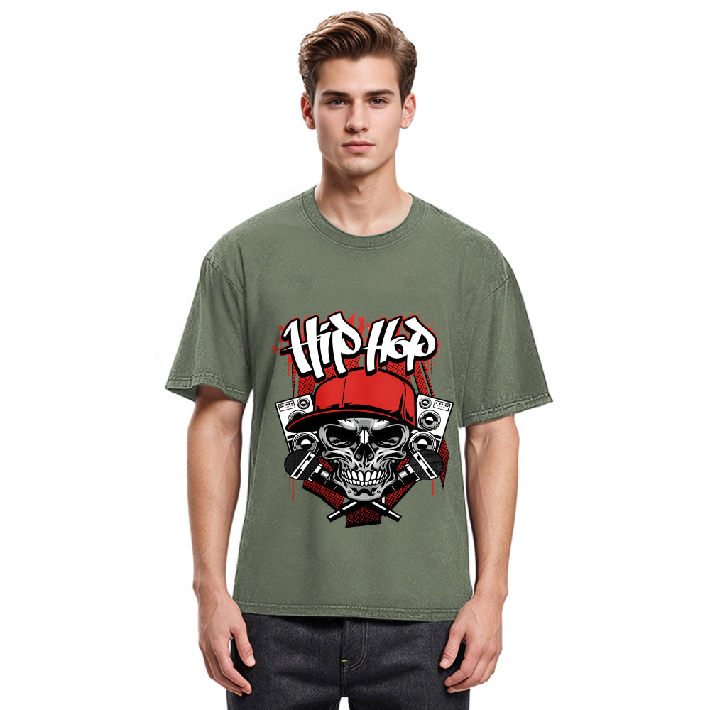 Tokyosol Skull Hip Hop Washed T-Shirt