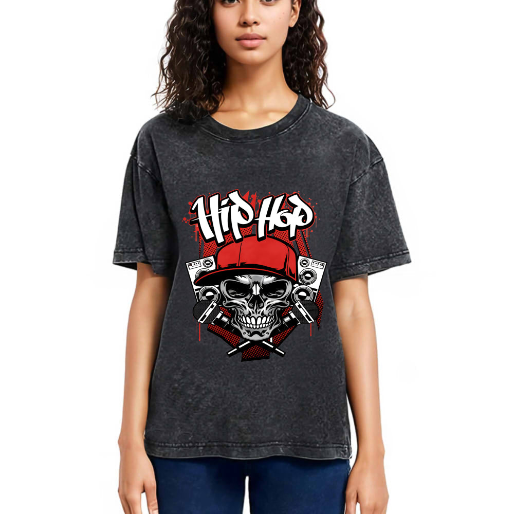 Tokyosol Skull Hip Hop Washed T-Shirt