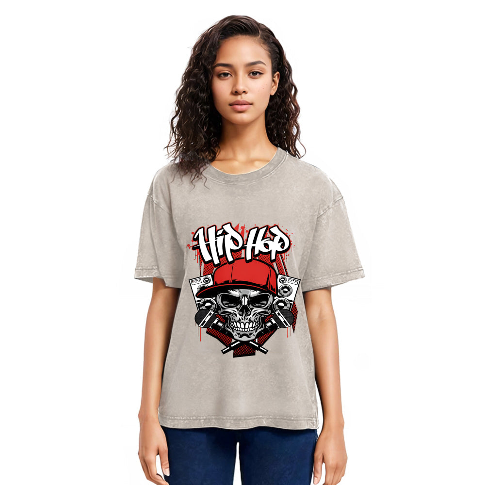 Tokyosol Skull Hip Hop Washed T-Shirt