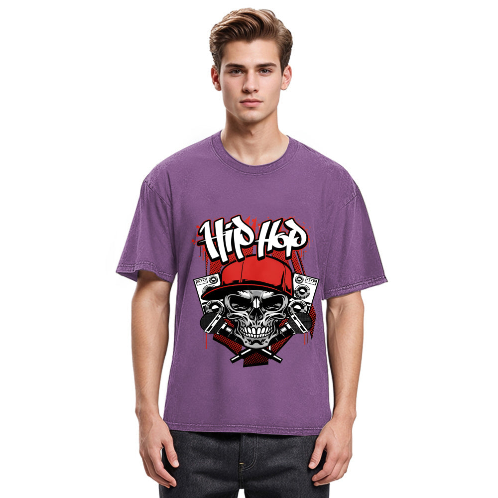 Tokyosol Skull Hip Hop Washed T-Shirt