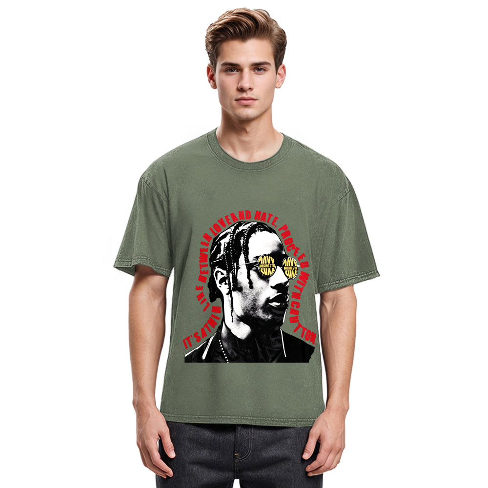 Tokyosol Hiphop Fashion Washed T-Shirt