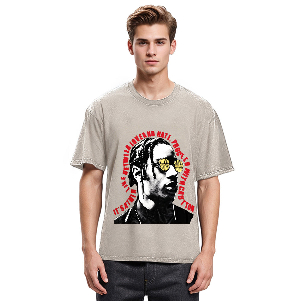 Tokyosol Hiphop Fashion Washed T-Shirt
