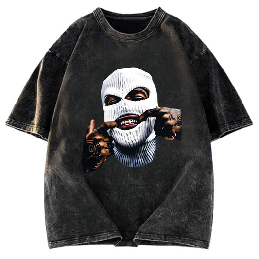 Tokyosol Funny Gangster Gangsta Hip Hop Washed T-Shirt