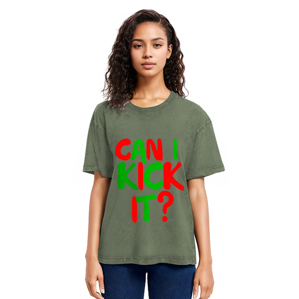 Tokyosol Can I Kick it Novelty Washed T-Shirt