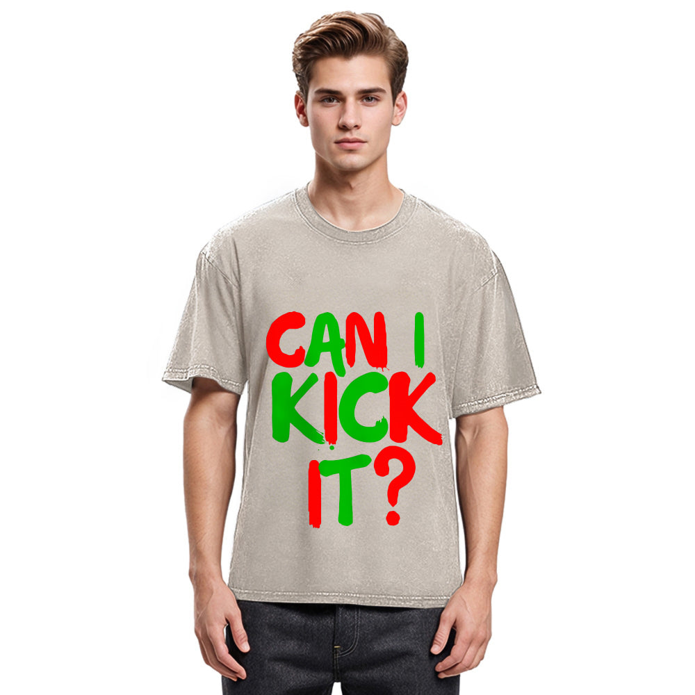 Tokyosol Can I Kick it Novelty Washed T-Shirt
