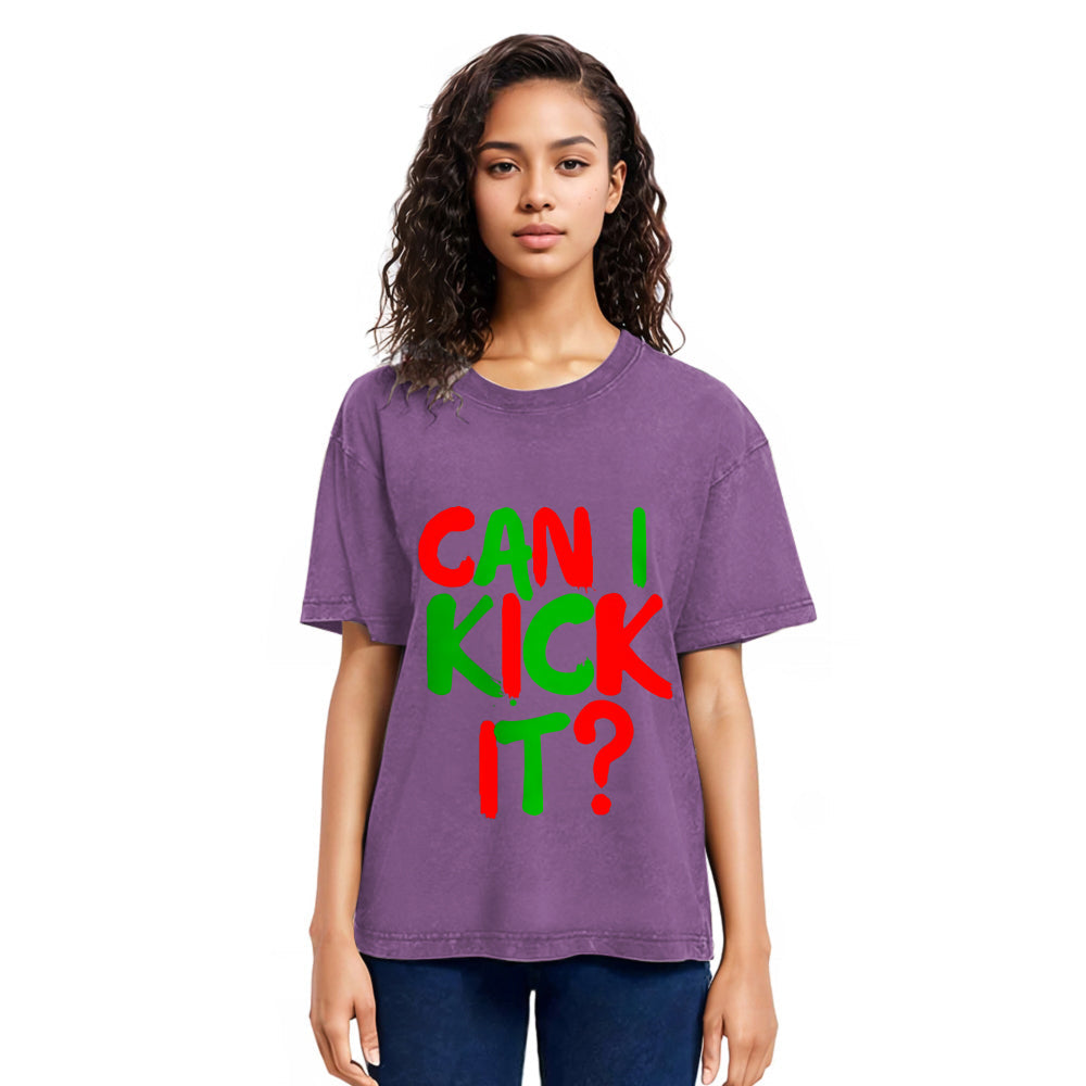 Tokyosol Can I Kick it Novelty Washed T-Shirt
