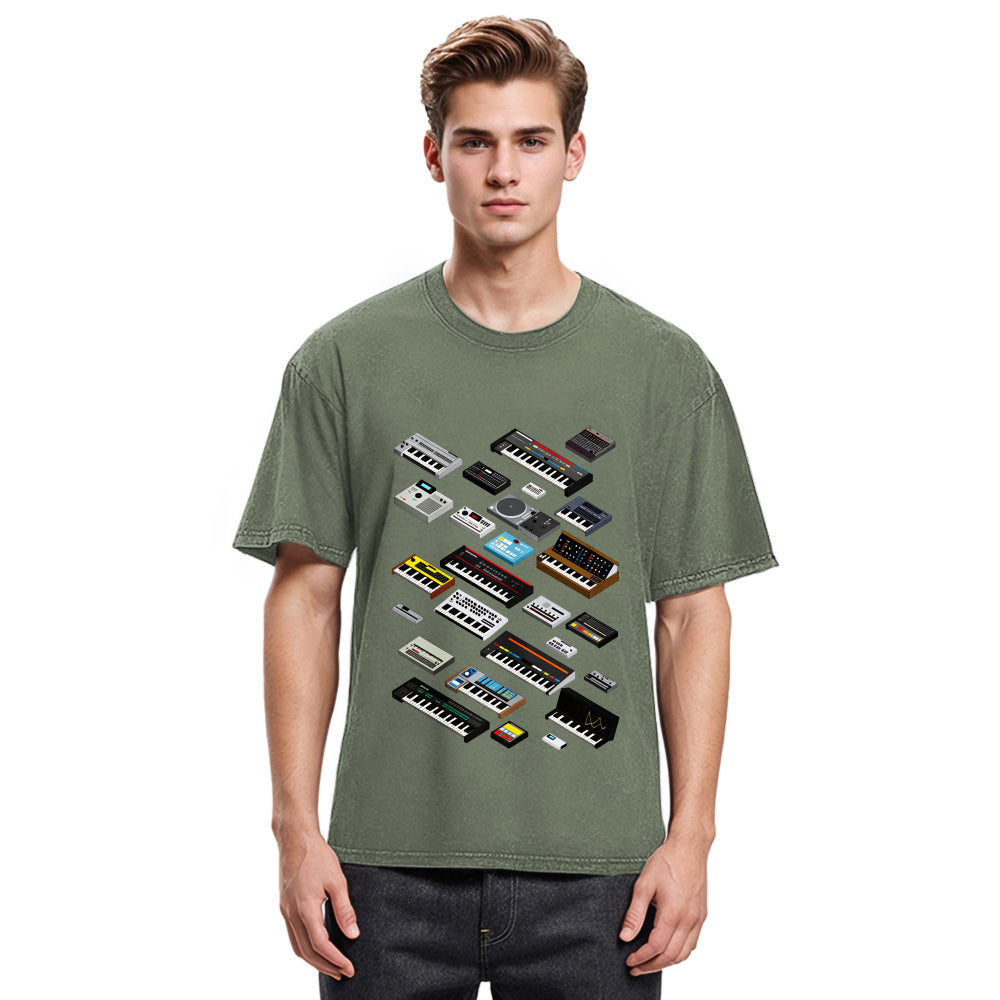 Tokyosol Synthesizer Fan Collection Washed T-Shirt