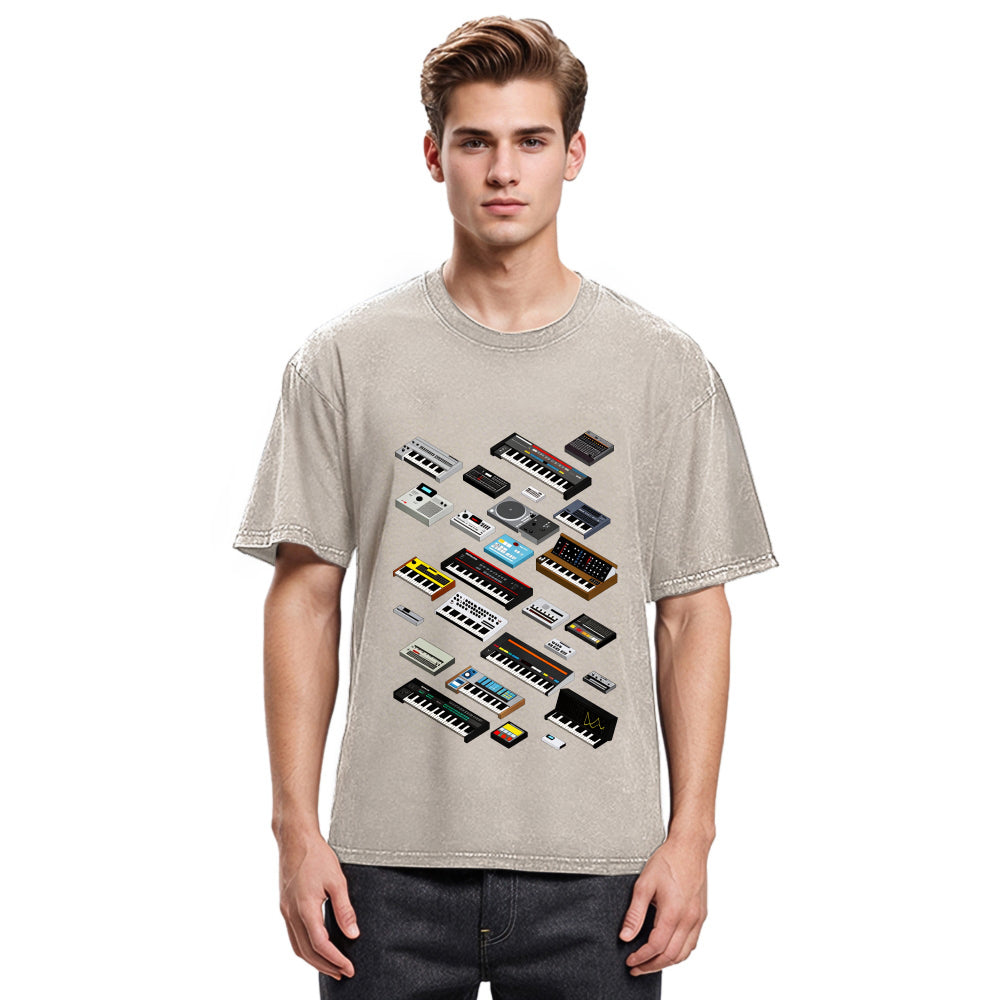 Tokyosol Synthesizer Fan Collection Washed T-Shirt