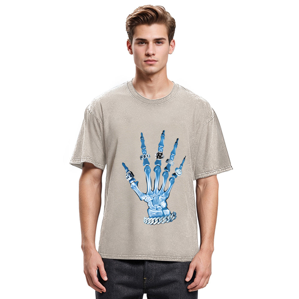 Tokyosol Diamond Xray Hip Hop Hand Washed T-Shirt