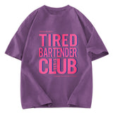 Tokyosol Tired Bartender Club Japanese Katakana Vintage Washed T-Shirt