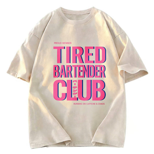 Tokyosol Tired Bartender Club Japanese Katakana Vintage Washed T-Shirt