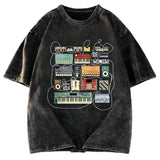 Tokyosol Electronic Musician Synthesizer and Drum Machine Dj Washed T-Shirt
