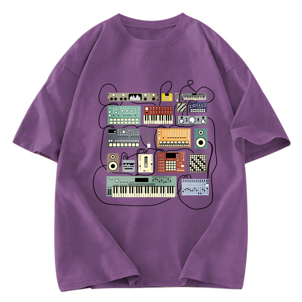 Tokyosol Electronic Musician Synthesizer and Drum Machine Dj Washed T-Shirt