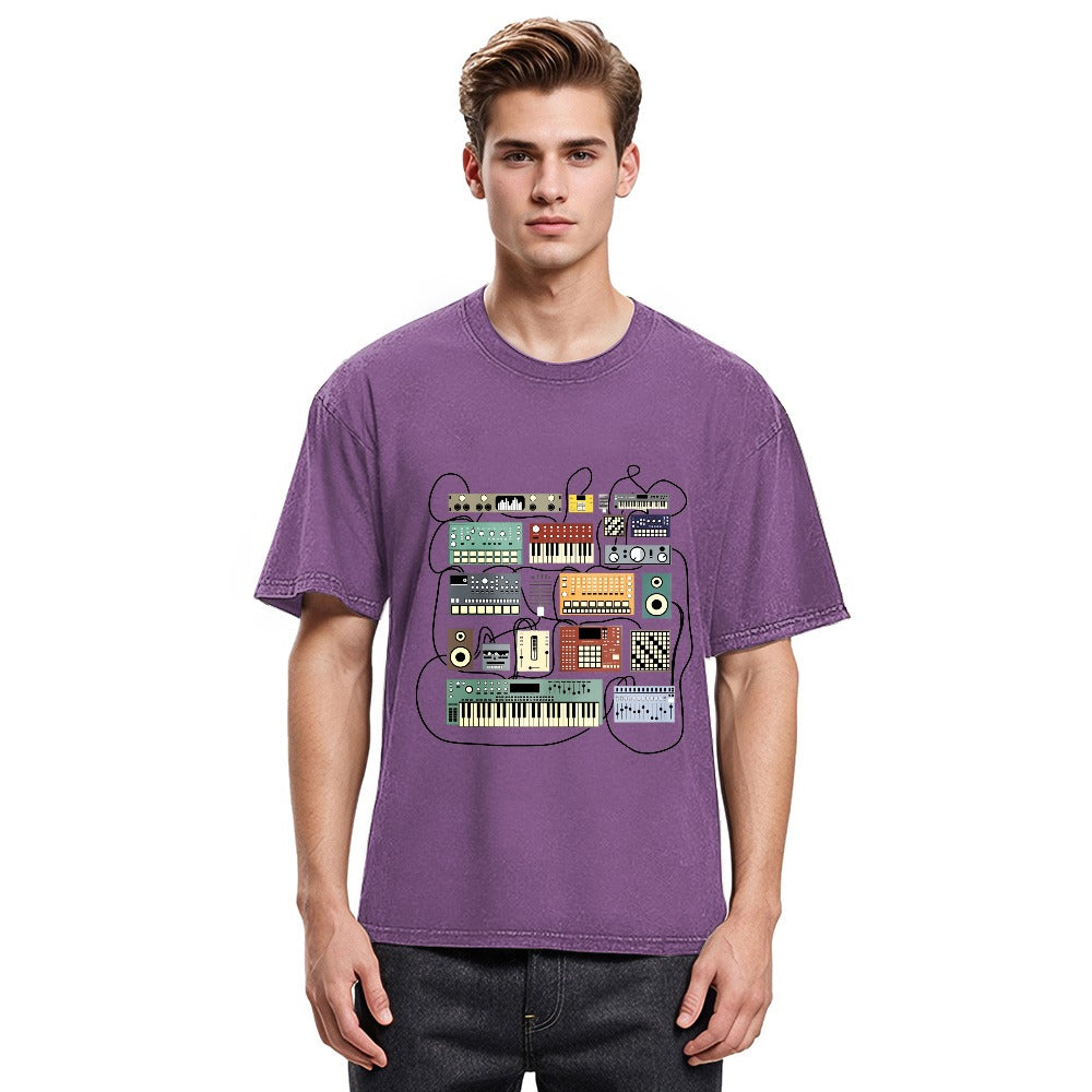 Tokyosol Electronic Musician Synthesizer and Drum Machine Dj Washed T-Shirt