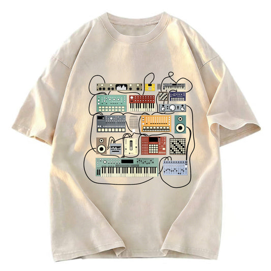 Tokyosol Electronic Musician Synthesizer and Drum Machine Dj Washed T-Shirt