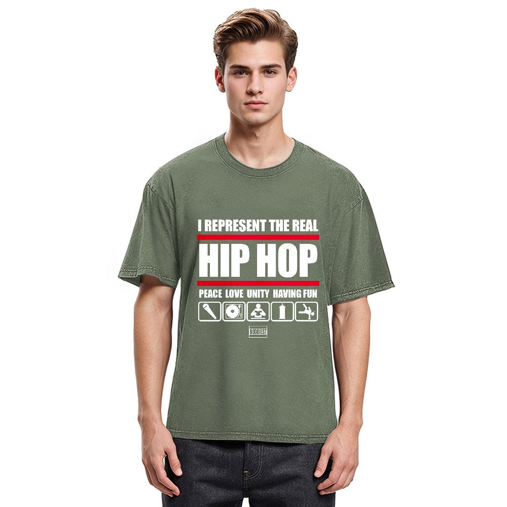 Tokyosol I Represent Real Hip-hop Washed T-Shirt