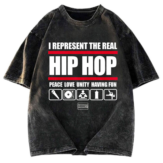 Tokyosol I Represent Real Hip-hop Washed T-Shirt