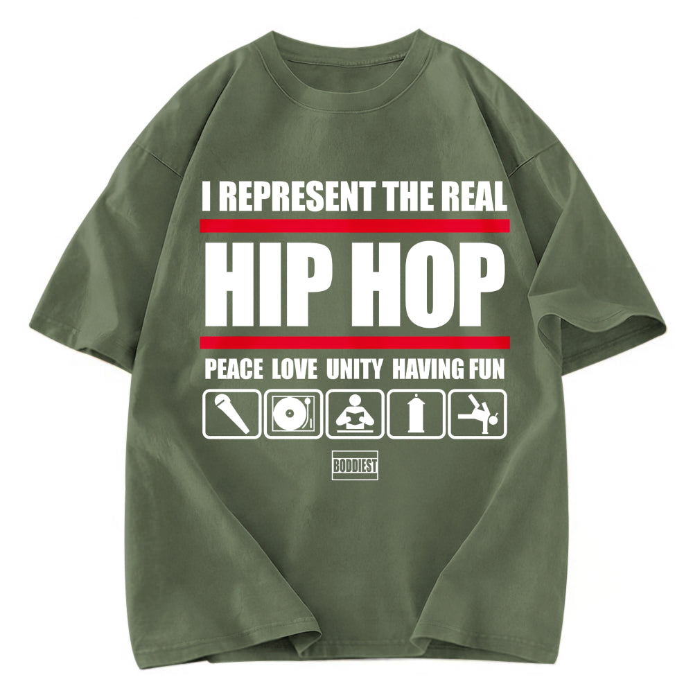 Tokyosol I Represent Real Hip-hop Washed T-Shirt