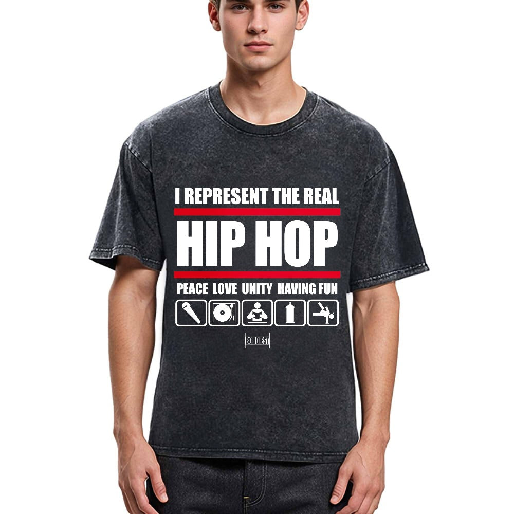 Tokyosol I Represent Real Hip-hop Washed T-Shirt
