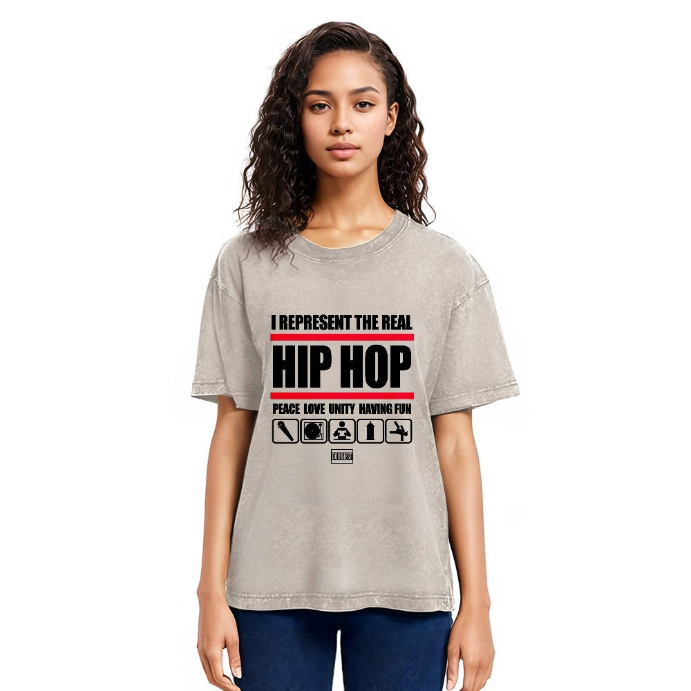 Tokyosol I Represent Real Hip-hop Washed T-Shirt