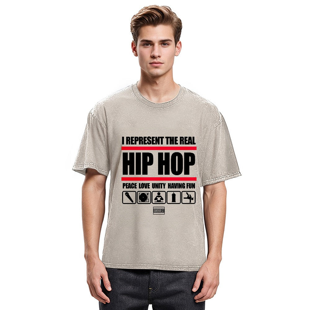 Tokyosol I Represent Real Hip-hop Washed T-Shirt