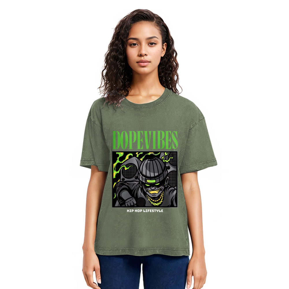 Tokyosol Dope Vibes Hiphop Washed T-Shirt