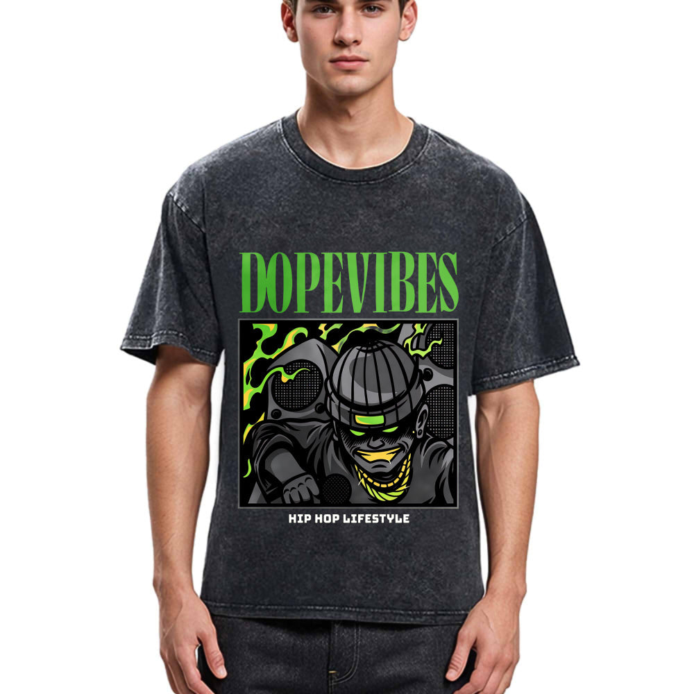 Tokyosol Dope Vibes Hiphop Washed T-Shirt