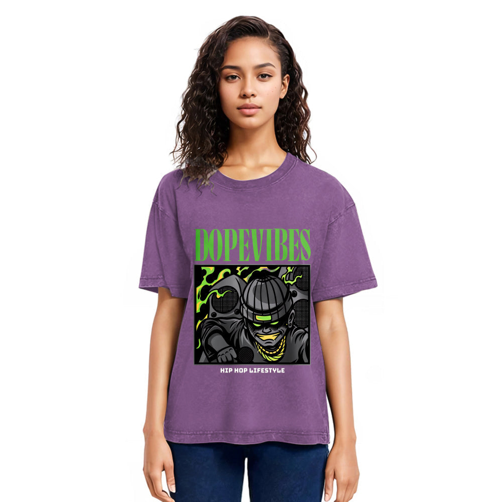 Tokyosol Dope Vibes Hiphop Washed T-Shirt