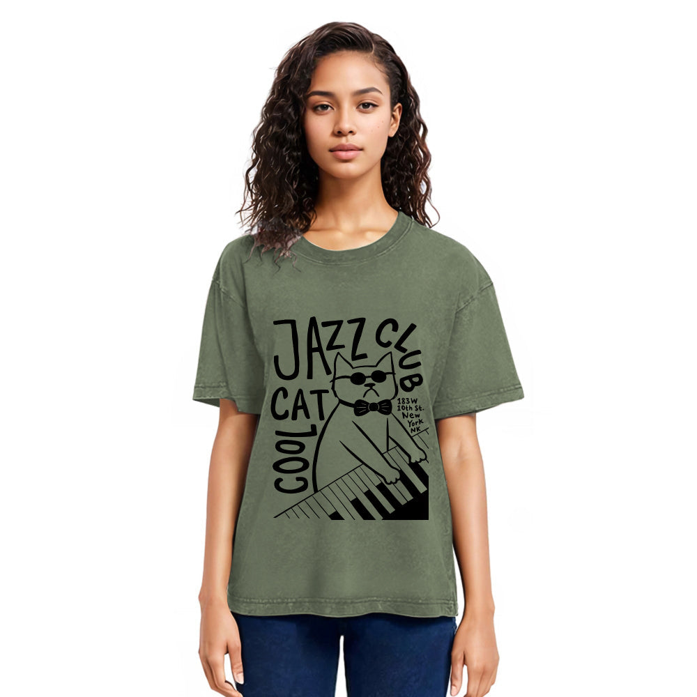 Tokyosol Jazz Cat Club Washed T-Shirt