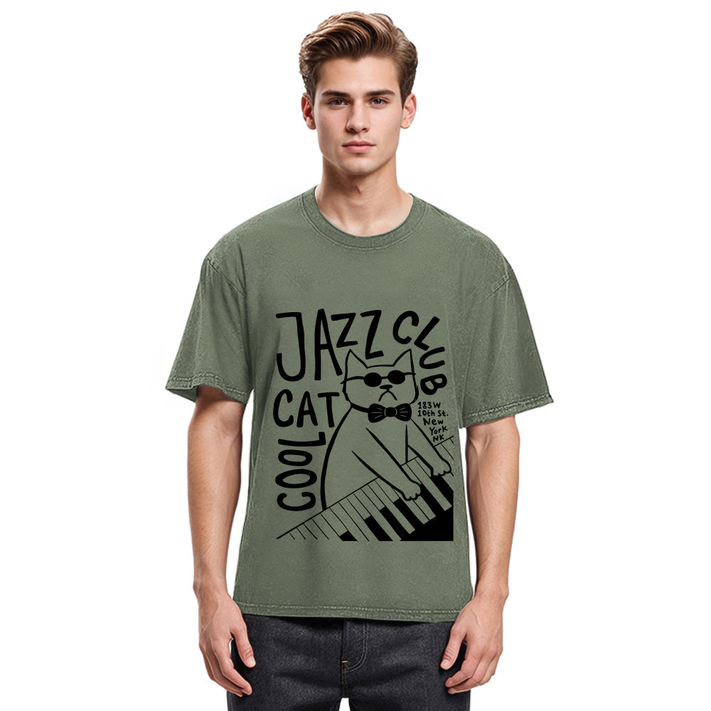 Tokyosol Jazz Cat Club Washed T-Shirt