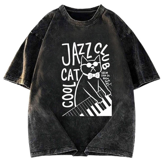 Tokyosol Jazz Cat Club Washed T-Shirt