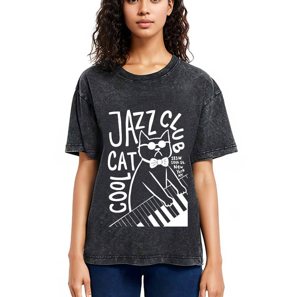 Tokyosol Jazz Cat Club Washed T-Shirt