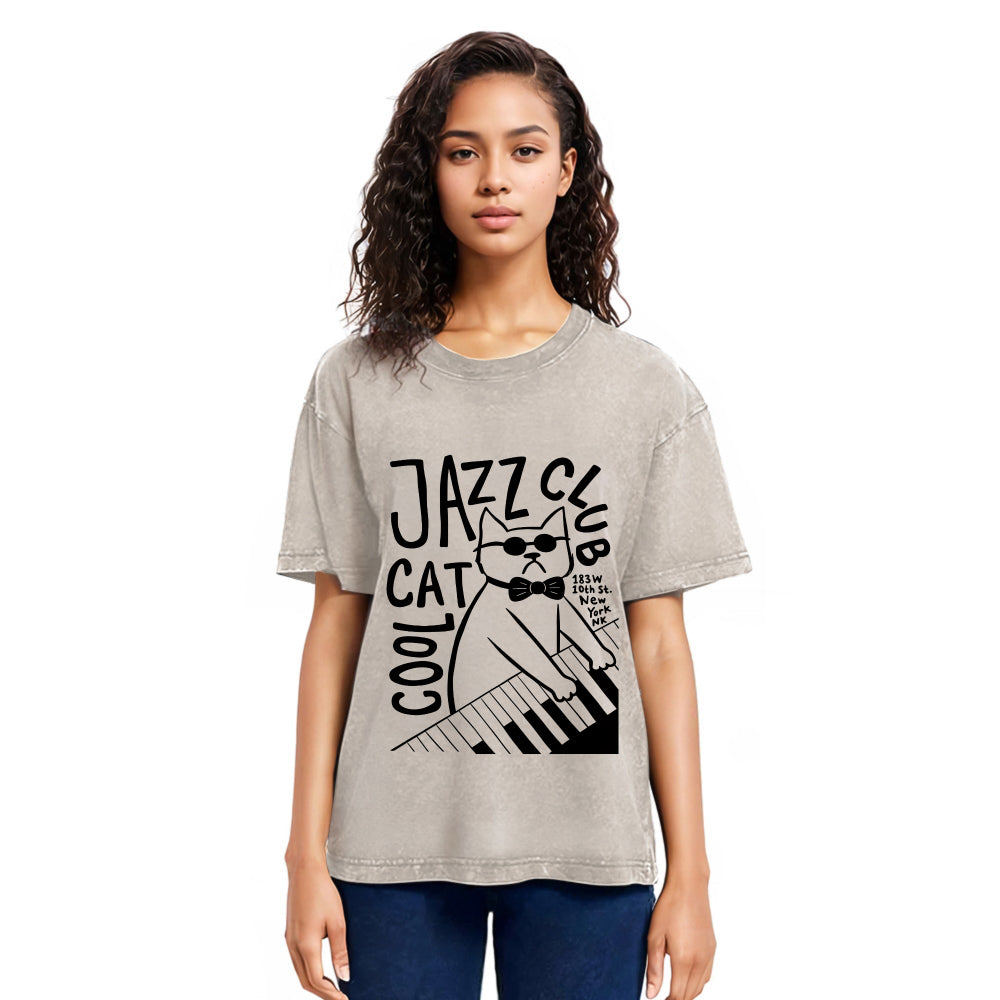 Tokyosol Jazz Cat Club Washed T-Shirt
