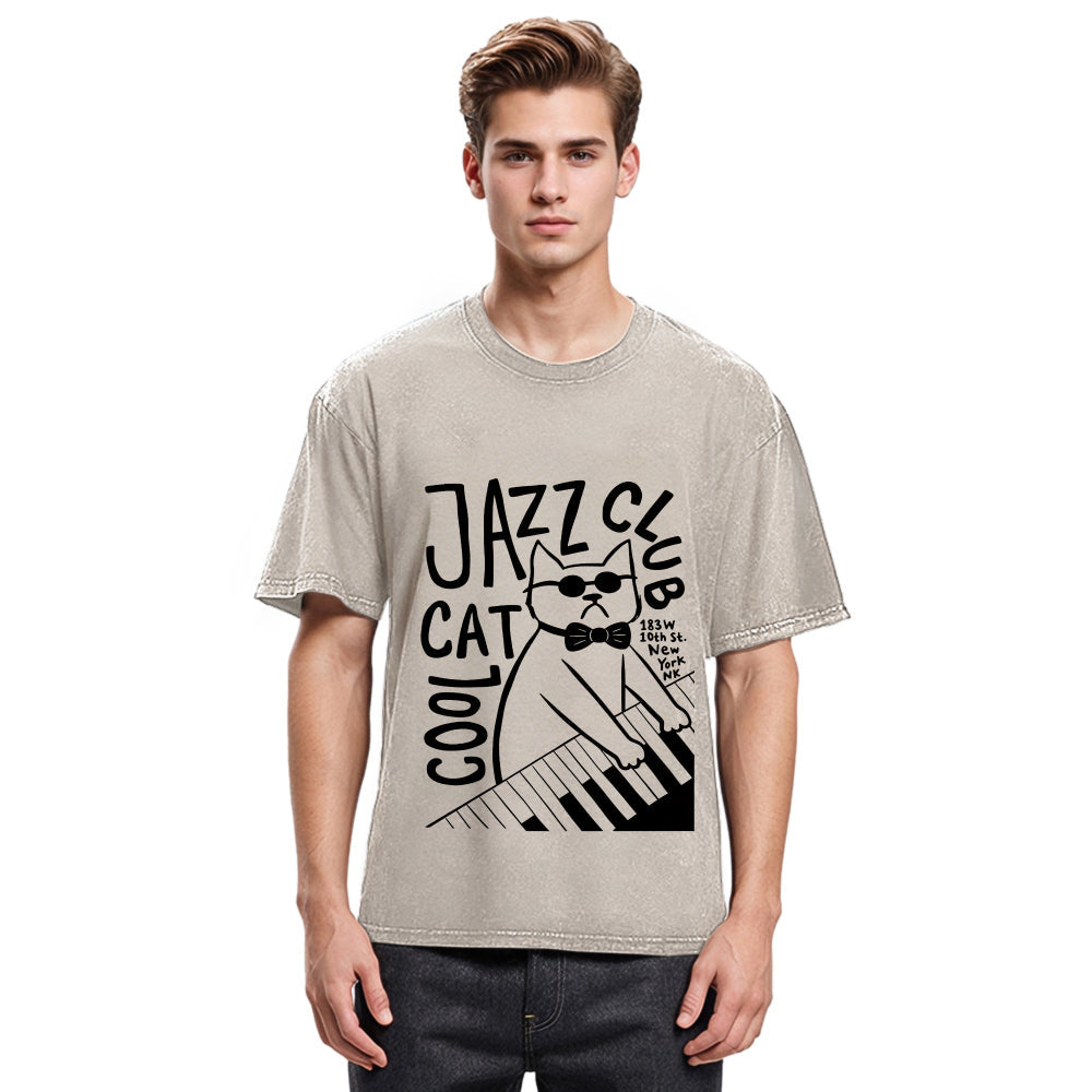 Tokyosol Jazz Cat Club Washed T-Shirt