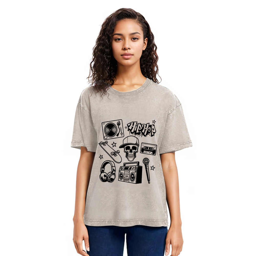 Tokyosol Set of Hip Hop Culture Washed T-Shirt