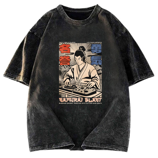 Tokyosol Samurai DJ Japanese Washed T-Shirt