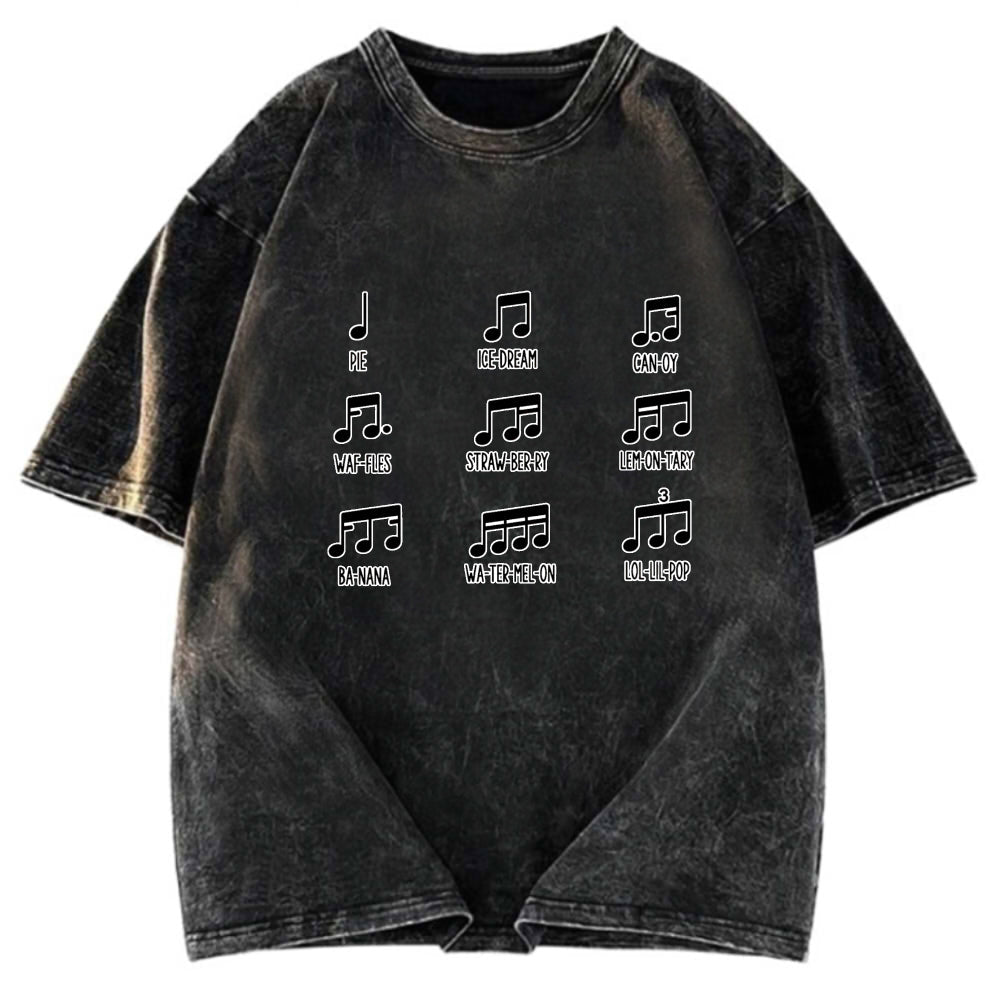 Tokyosol Food Word Pronunciation Washed T-Shirt