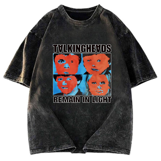 Tokyosol Talking Heads Remain In Light Washed T-Shirt