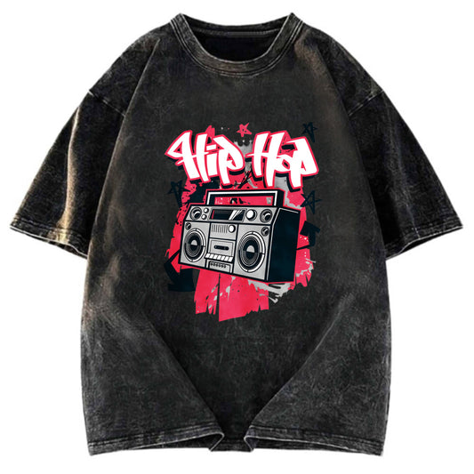 Tokyosol Hip Hop Style Washed T-Shirt