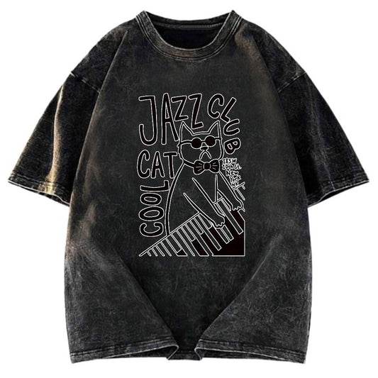 Tokyosol Jazz Cat Club Washed T-Shirt