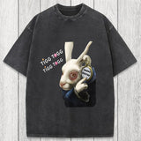 Tokyosol Tick Tock Funny Easter Bunny Washed T-Shirt