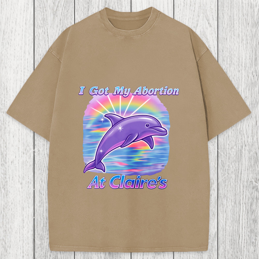 Tokyosol I Got My Abortion At Claire's Washed T-Shirt