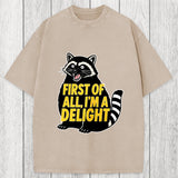 Tokyosol First of All I'm a Delight Raccoon Washed T-Shirt
