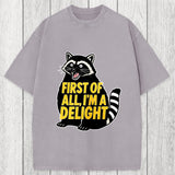Tokyosol First of All I'm a Delight Raccoon Washed T-Shirt